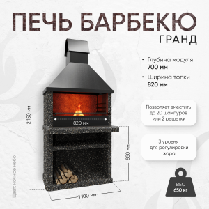 Печь Барбекю Гранд - Ночное небо