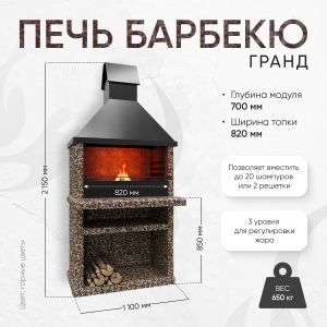 Печь Барбекю Гранд - Горные цветы